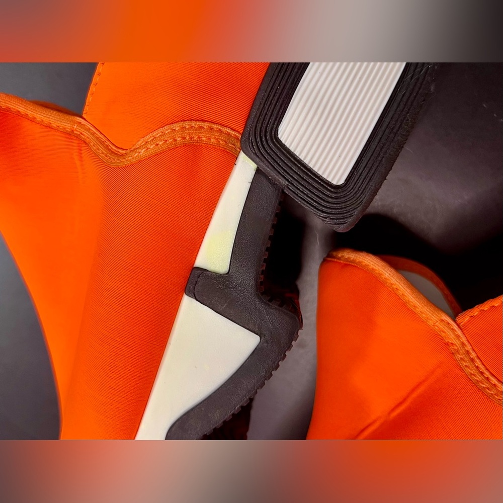 iRi WES I Neon Orange Low Top Vegan Platform Sneakers Neoprene Chunky Shoes - Picture 13 of 15